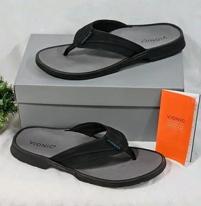 Sandali infradito uomo neri VIONIC Wyatt Toe Post taglia 13 M nuovi - Foto 1 di 10