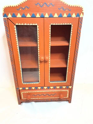 Vintage Small Brazilian Wood Wall Display Curio Cabinet 21 x 12 x 4.5 - Image 1 of 4