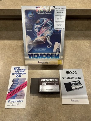 VICMODEM Telephone Interface Cartridge Commodore Model 1600 In Box for Vic 20 - Image 1 of 4