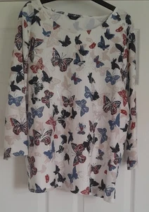M&CO SPIRIT BUTTERFLY PRINT TOP SIZE 16 - Picture 1 of 9