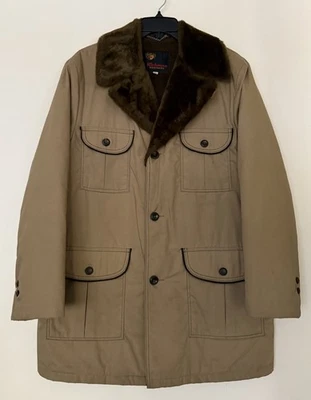 Vintage 70s 80s Chore Barn Jacket Faux Fur Collar Many Pockets Size M-L Size 42 - Image 1 of 4