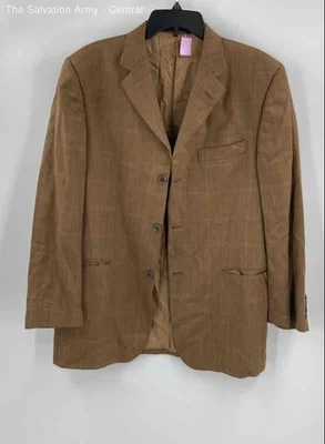 Burberry London Mens Brown Plaid Long Sleeve Three Button Suit Blazer Size 42R - Image 1 of 4
