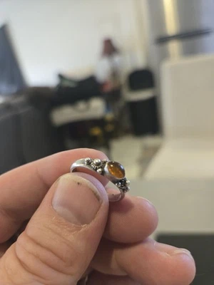 кольцо из янтаря и серебра высшей пробы - Изображение 1 из 4