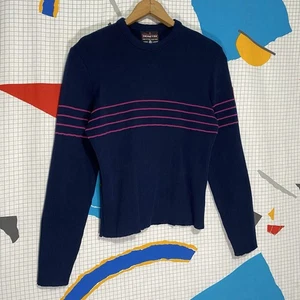 Suéter Demetre Vintage Años 80 Lana Grande Rayas Esquí Años 70 Retro Acanalado Exterior - Imagen 1 de 8