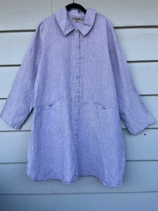 FLAX SAMPLE LINEN DUSTER/DRESS~NWT~GENEEROUS SZ SMALL~SEE MEASUREMENTS IN DESC - Picture 1 of 3