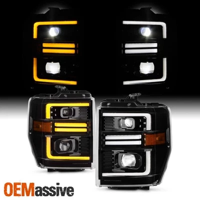 For 2008-2014 Ford E150 E250 E350 E450 SuperDuty w/ LED DRL Projector Headlights - Image 1 of 4
