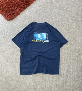 Camiseta Rip Curl Talla Mediana Para Hombre Azul Spellout Gráfico Surf Patinador Y2K Años 2000 - Imagen 1 de 10