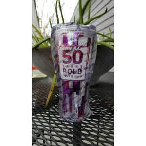 New 2019 Royal Caribbean 50 Years Bold 1969-2019 Drink Cup Tumbler Red/Purple - Bild 1 von 2
