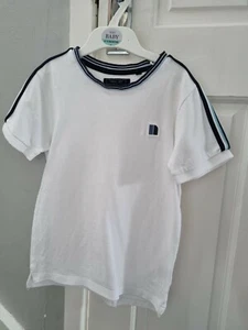 boys NEXT white tshirt with blue & navy trim Age6 - Picture 1 of 4