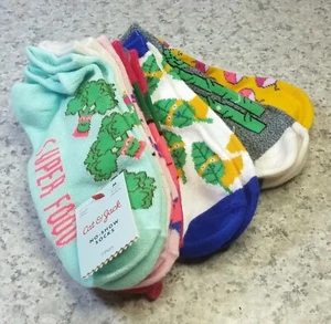 Cat & Jack No-Show Socks 7-Pack Super Food Veggies Kid's M - Picture 1 of 3