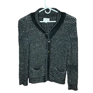 Rag & Bone Cardigan Sweater Gray Mens M Neiman Marcus Shawl Wool Blend Chunky - Picture 1 of 8