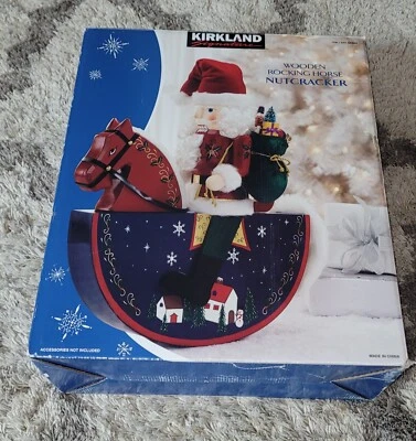 Kirkland Santa Cascanueces Grande Madera Mecedor Caballo Navidad Decoración Costco 18 pulgadas Foto 1 de 4