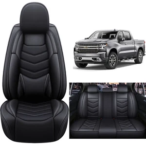 Custom For Chevrolet Silverado 1500 GMC 2500HD 3500HD Deluxe Leather Seat Covers - Picture 1 of 15