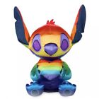 New Disney Pride Collection Stitch with Heart Medium Plush Rainbow