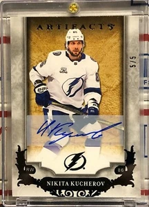 2018-19 UPPER DECK ARTIFACTS NIKITA KUCHEROV, #123, AUTO, BLACK PAR SERIAL #5/5 - Picture 1 of 4