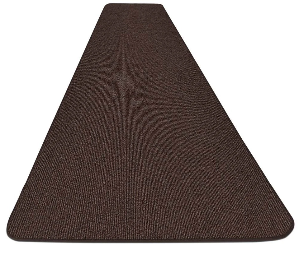 OUTDOOR CARPET RUNNER DARK BROWN patio deck event rug floor mat - Image 1 of 4