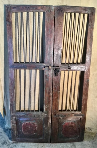 Antique Architectural Salvaged Wood & Iron Doors. Wine Cellar Doors Cover