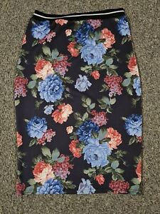 New NEW LOOK  BLACK Floral Vine Print  Skirt 6 8 10 12 14 16