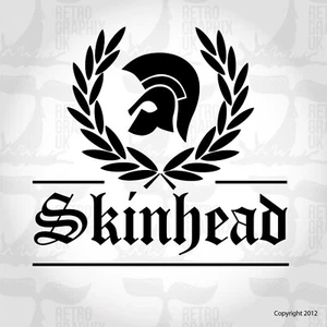 PAIR Skinhead Sticker 300mm   Trojan For Cars Vans Scooters - Picture 1 of 4