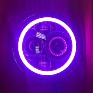 Repuesto 7" PÚRPURA con Faro LED Halo PÚRPURA Moto Para Harley - Imagen 1 de 3