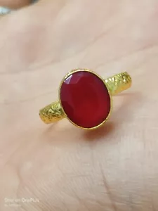Anillo de piedras preciosas de rubí natural de 5 quilates, anillos de promesa de rubí para hombre/mujer - Imagen 1 de 5