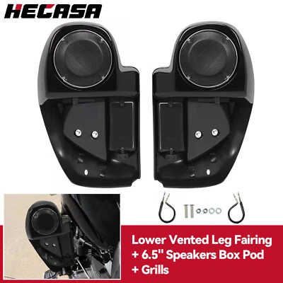 Lower Vented Fairing 6.5" Speaker Box Pod For Harley Road King Glide 14-2024 22 - Image 1 of 4