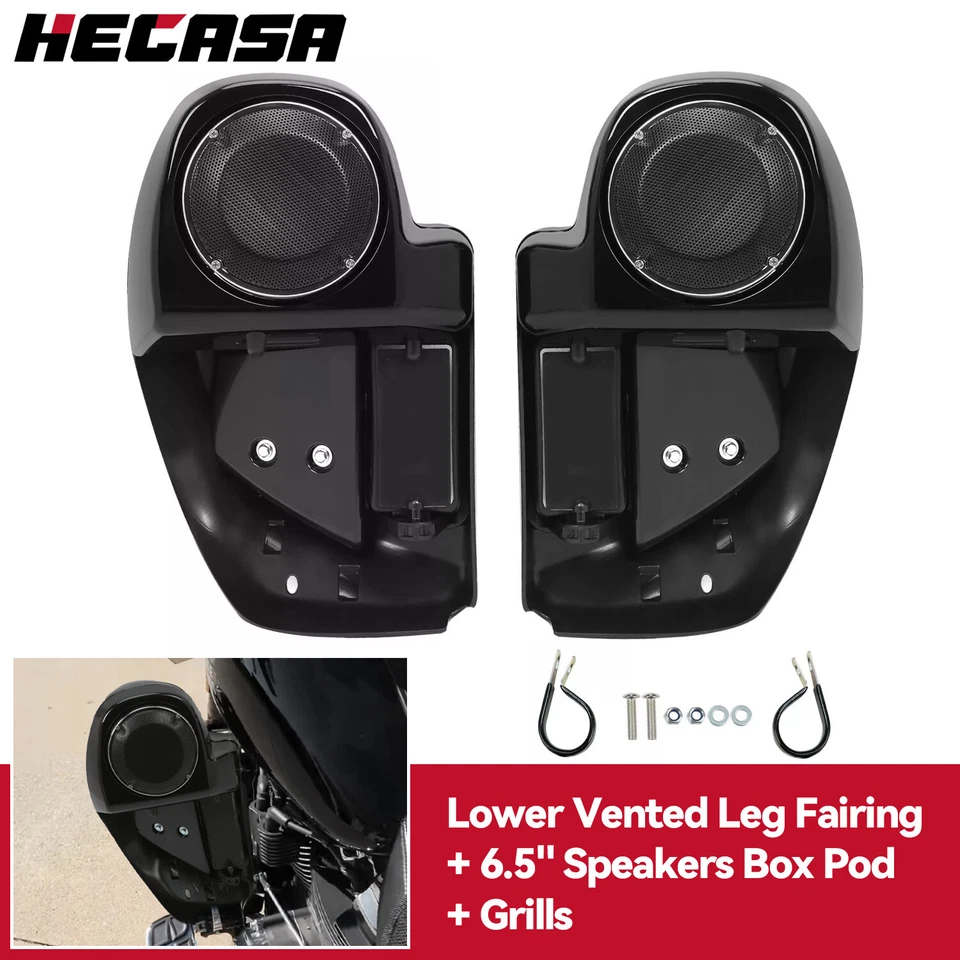 Carenado ventilado inferior 6,5" altavoz caja pod para Harley Road King Glide 14-2024 22 Foto 1 de 4
