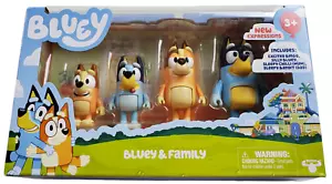 Bluey And Family Figure 4 Pack Excited Bingo Silly Bluey Chilli Mum Bandit Dad - Picture 1 of 8