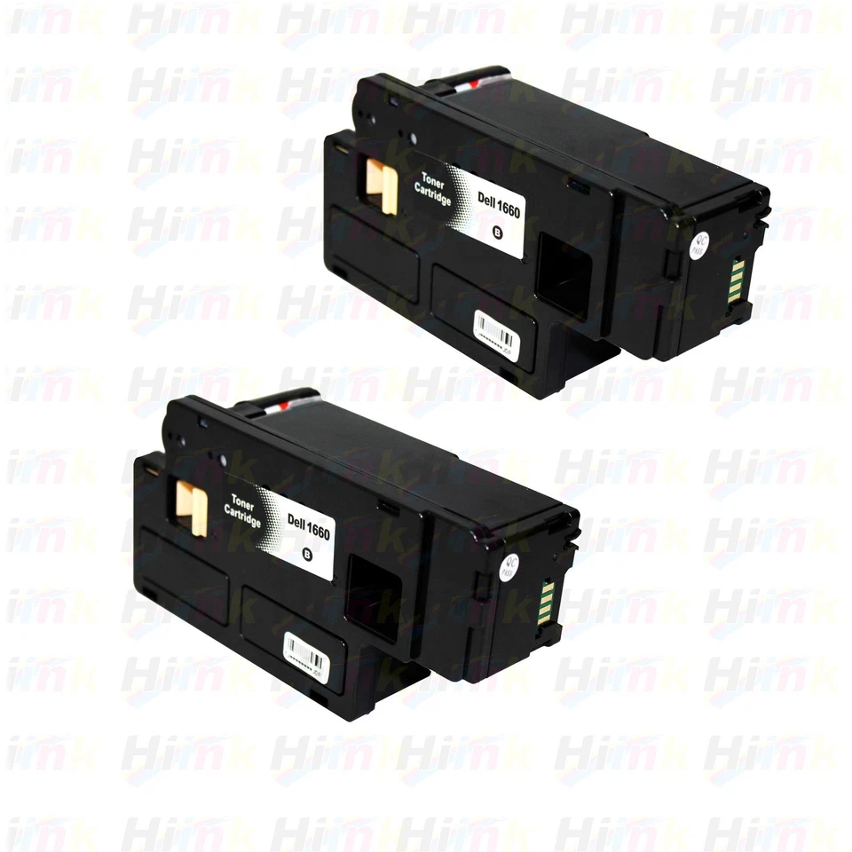 2PK 1660 Black High Yield Toner for Dell C1660 C1660w C1660cnw C1660dnw C1660dn - Image 1 of 1