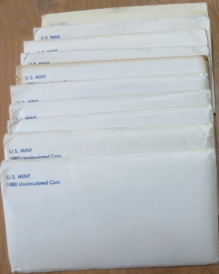1980 Mint Sets U.S. Mint 10 Sets Face Value 48.20 Investment Value - Image 1 of 2