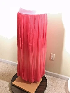 GRACE ELEMENTS Sz. L Variegated Peach Coral Sheer Lined Peasant Boho Skirt - Picture 1 of 6
