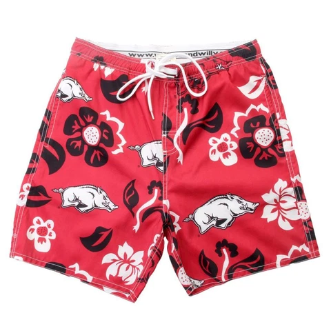 Men's Arkansas Razorback Swim Trunks Floral Swim Shorts Cover