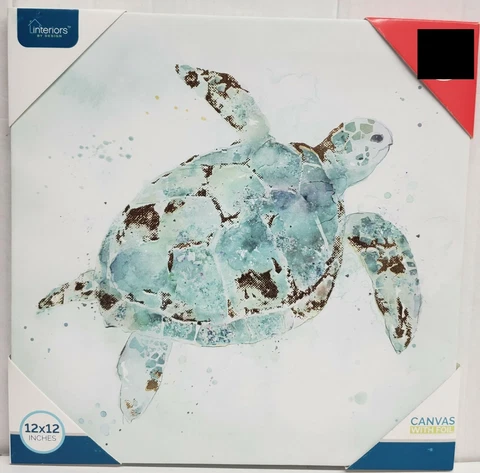 1 (One) Kitchen Wall Canvas Décor Picture (approx. 12"x12") SEALIFE, TURTLE, IBD Cover