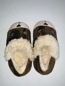 Zapatilla de oso marrón de piel alina para niños pequeños fácil de encender/apagar - talla 5/6, 7/8,  - Imagen 1 de 7