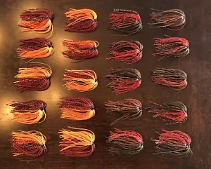 20 Tournament Double Banded Bass Jig Skirts - Jackhammer Fire Craw - Picture 1 of 1