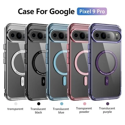 For Google Pixel 9 /Pro /XL, Crystal Magnetic Ring Bumper Transparent Cover Case - Image 1 of 4