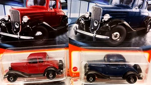 2021 Matchbox 🔥 1934 Chevy Master Coupe 🔥 3 Door- Lot Of 2-Burgundy Red & Blue - Picture 1 of 9