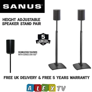 Par de soportes de altavoces ajustables en altura SANUS WSSE1A2 negros para Sonos Era 100 - Imagen 1 de 9