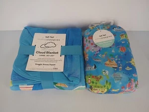 Little Sleepies Around the World š Cloud Blanket and Twin Sheet Set Bundle NEW - Picture 1 of 4