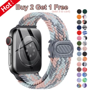Pour Apple Watch Ultra3 Bracelet Nylon Boucle Bracelet iWatch Série 11 10 9 8 765 38-49mm - Photo 1 sur 43