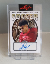 ⚽LUIS DIAZ 1 of 1 AUTO CARD~LEAF SOCCER 2022~LIVERPOOL AUTOGRAPH #1/1 UNIQUE⚽