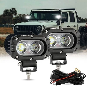 AUXBEAM 4"inch LED Work Lights Pods Flood Beam Driving Off-road Lamp SUV& Wiring - Picture 1 of 12