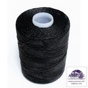 Black Heavy Duty Waxed Thread 433 Yard Spool for Leather Craft Hand Sewing - Picture 1 of 2