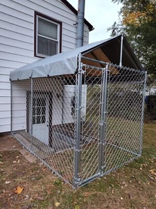 Galvanized Outdoor Dog Kennel, Anti-Rust Dog Kennel with Roof **Brand New** - Picture 1 of 5