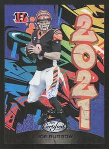 2021 Panini Certified Joe Burrow 2021 Mirror Blue #/75 #2021-3 Card - Foto 1 di 2