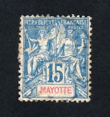 Коморские острова 1892 марки Mi #6 Майотта б/у CV = 20 $ - Изображение 1 из 2