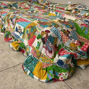 Vintage Holly Hobbie Twin Bedspread Coverlet Ruffled Edges Holly Hobby - Picture 1 of 2