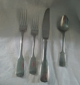 Lauffer CHEVALIER 18-8 Stainless Forks Teaspoon Knife 4 Pc Place Setting - Picture 1 of 5