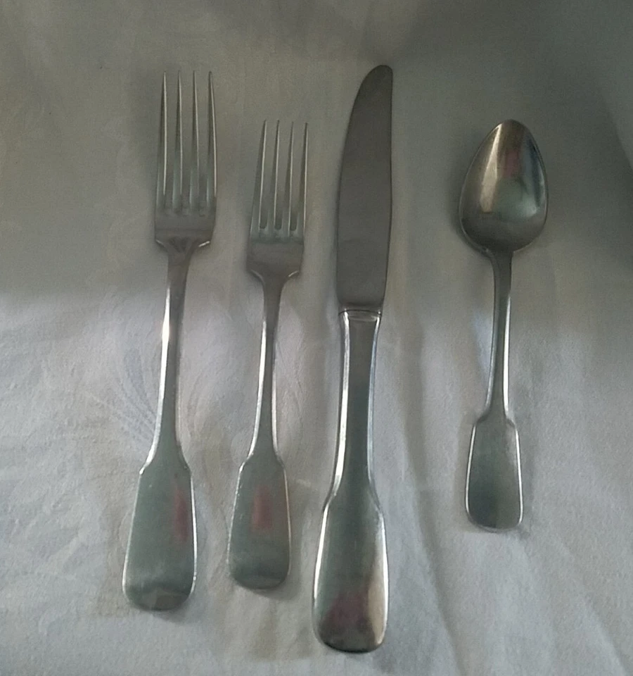 Lauffer CHEVALIER 18-8  Stainless Forks Teaspoon  Knife 4 Pc Place Setting  - Image 1 of 4
