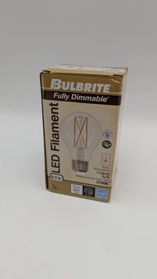 Bulbrite Fully Dimmable LED Light Bulb Clear A19 8.5W 2700K - New Open Box - Image 1 of 4